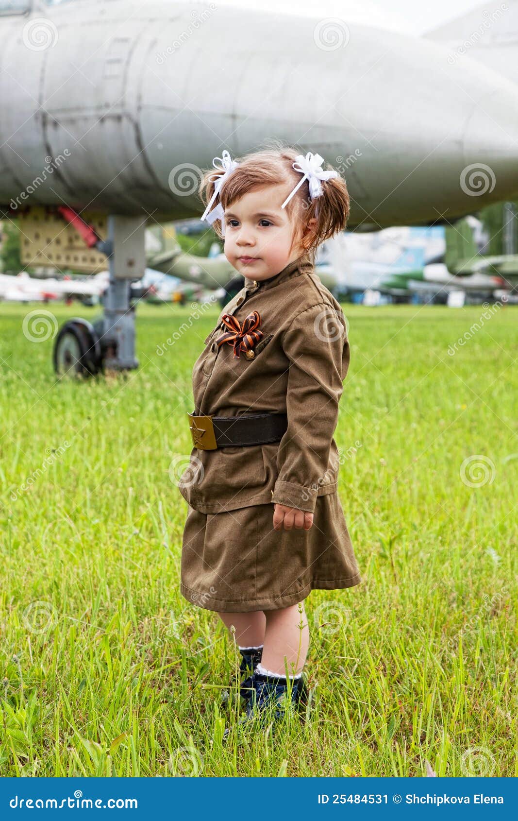 Little Girl in a Military Uniform Stock Image Image of child, girl