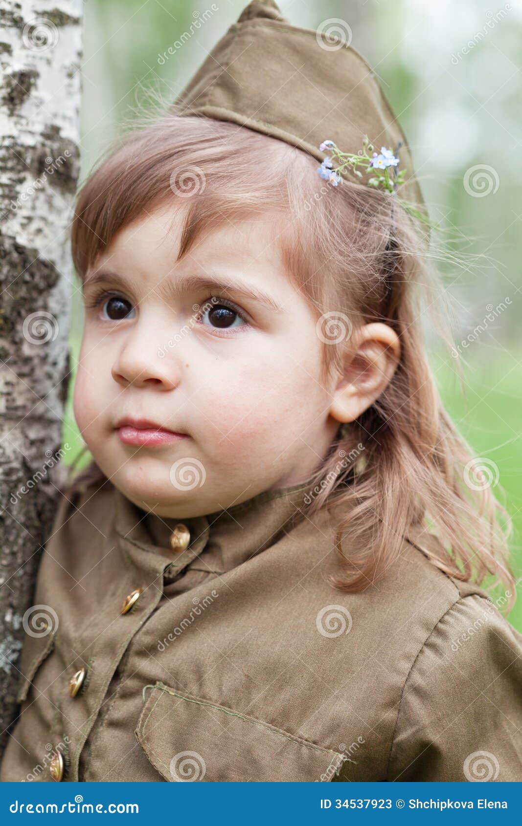 Little girl stock image. Image of soldier, military, girl 34537923