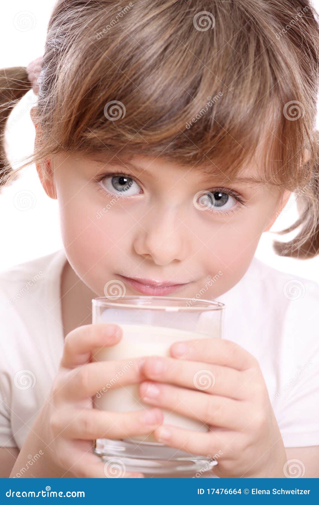Little Girl With Milk Stock Photo Ima