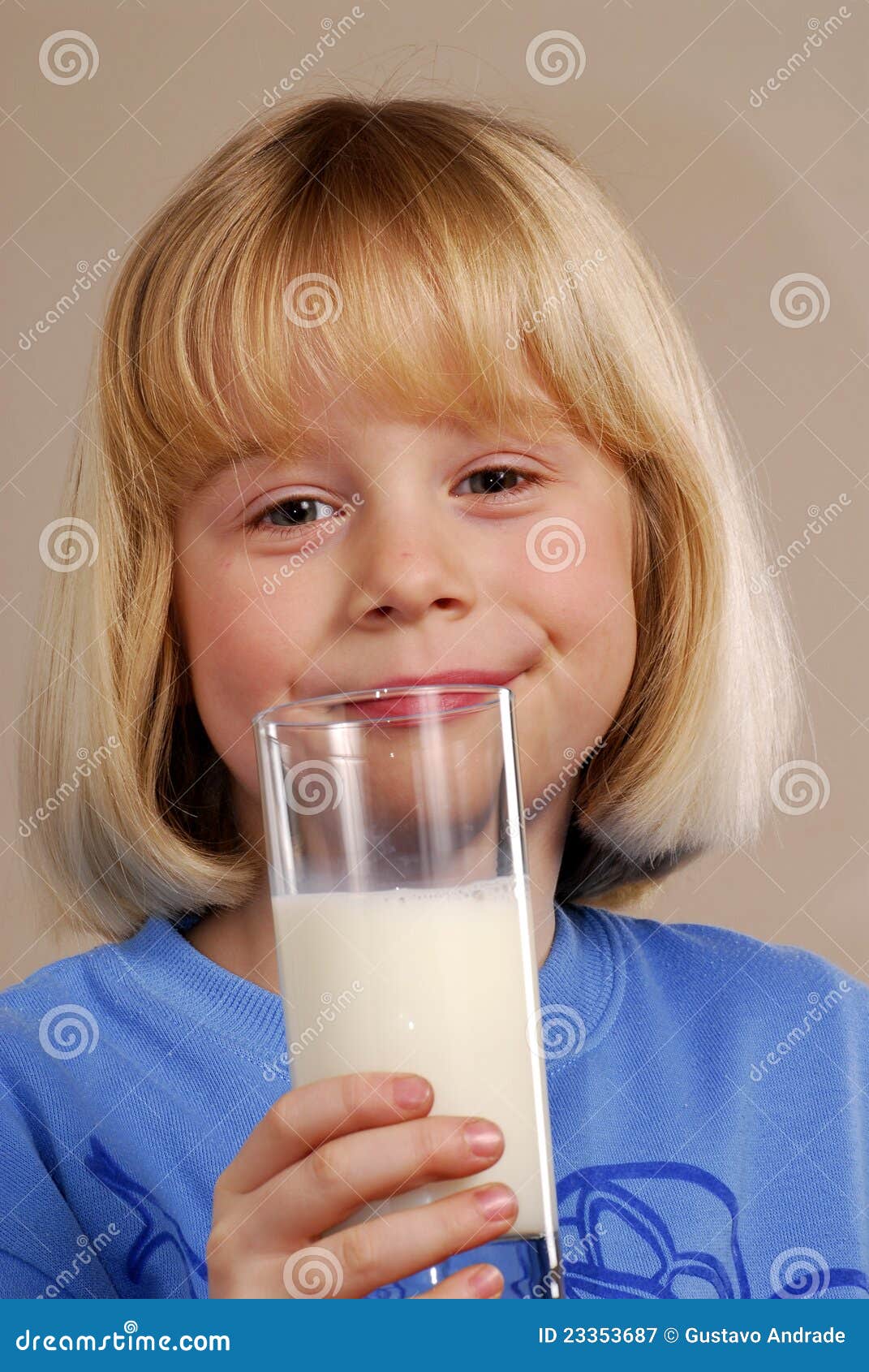 Little girl with milk. stock image. Image of isolated 23353687