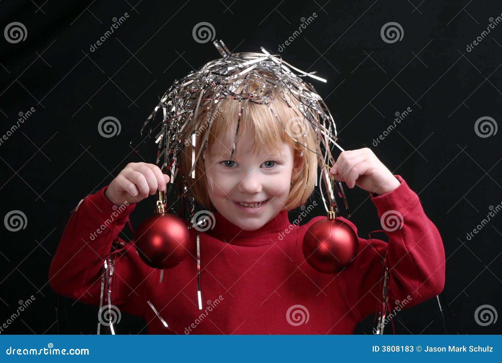 Little girl with ornaments stock image. Image of round 3808183