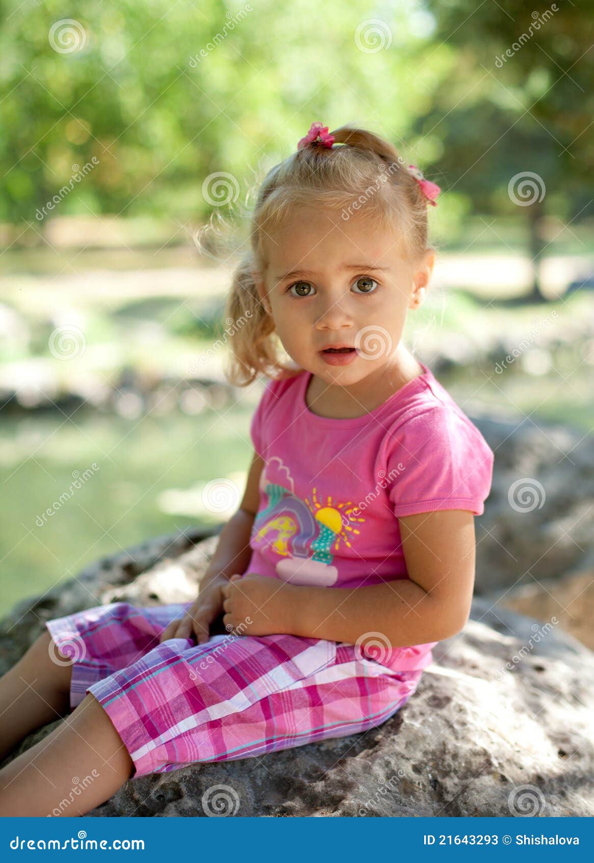 Little girl outdoors stock image. Image of blue, green - 21643293