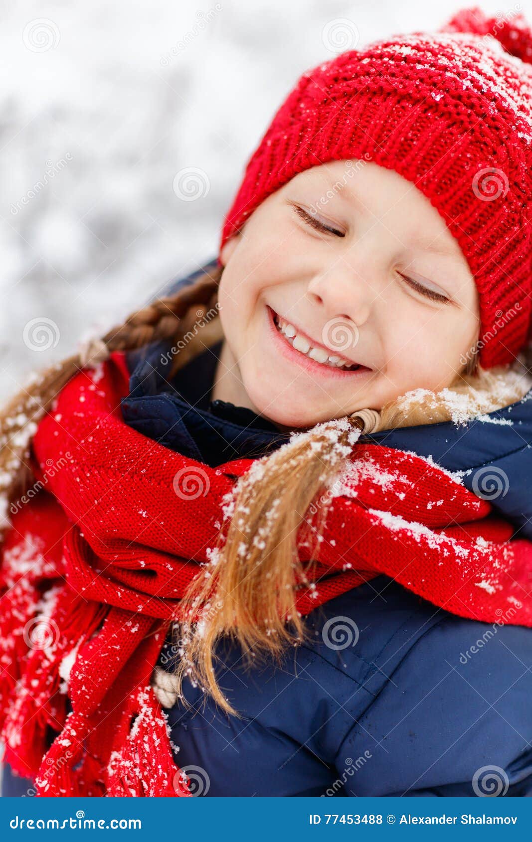 Little Girl Outdoors on Winter Stock Photo - Image of face, seasonal ...