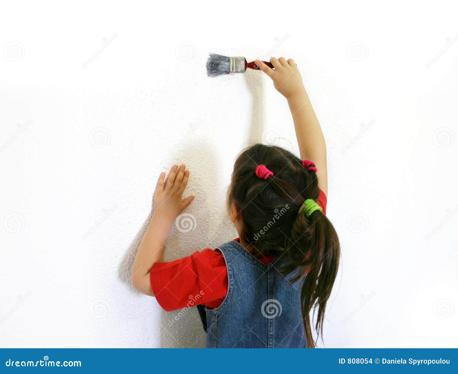 Little Girl Painting A Wall Stock Images Image 808054