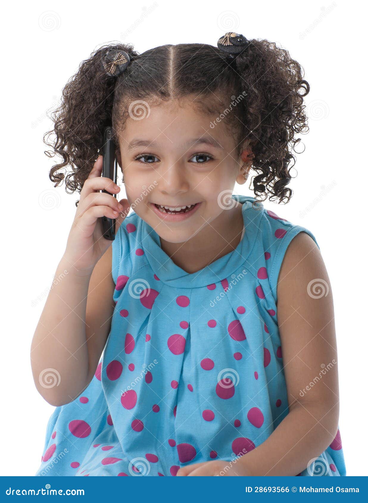 Little Girl with Phone Call Stock Photo Image of looking, beautiful