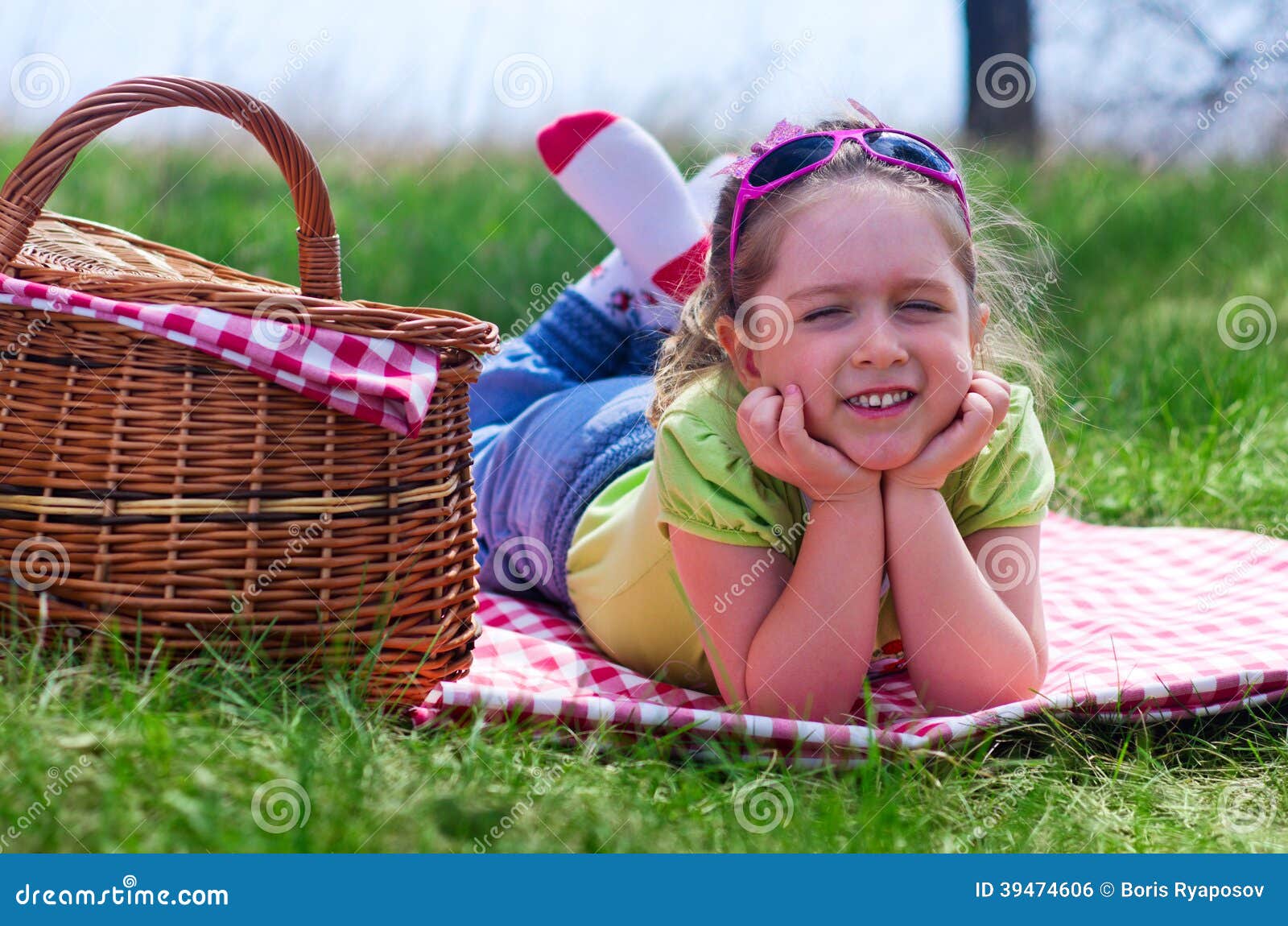 Little girl at picnic stock photo. Image of healthy, childhood 39474606