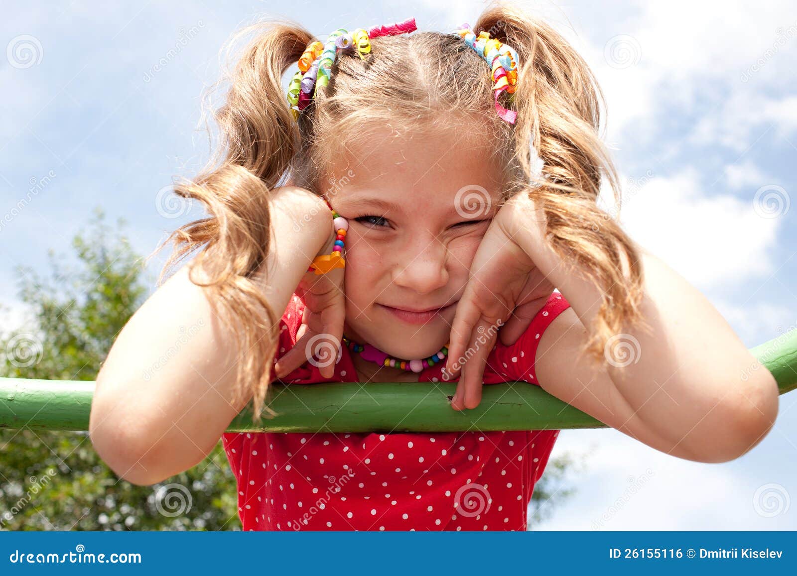 Little girl with pigtails stock photo. Image of girlie 26155116