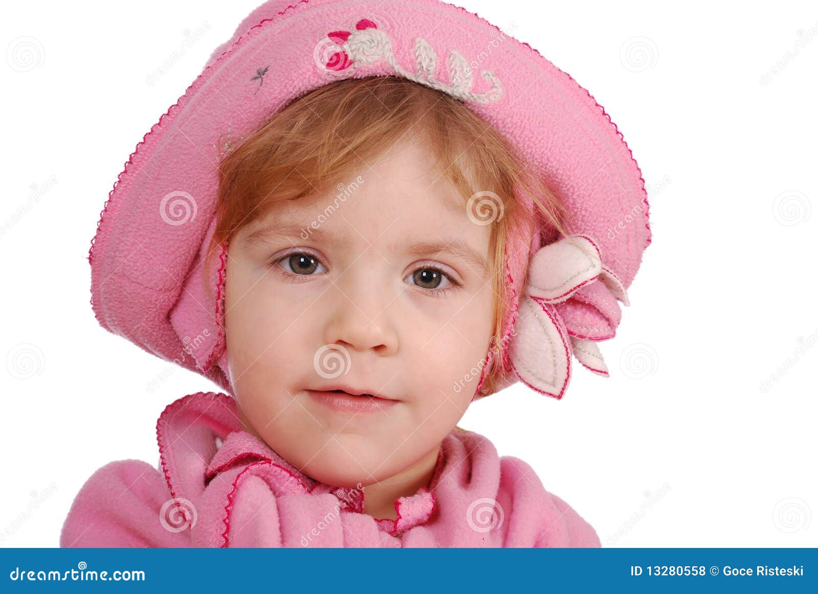 Little girl with pink hat stock photo. Image of people 13280558
