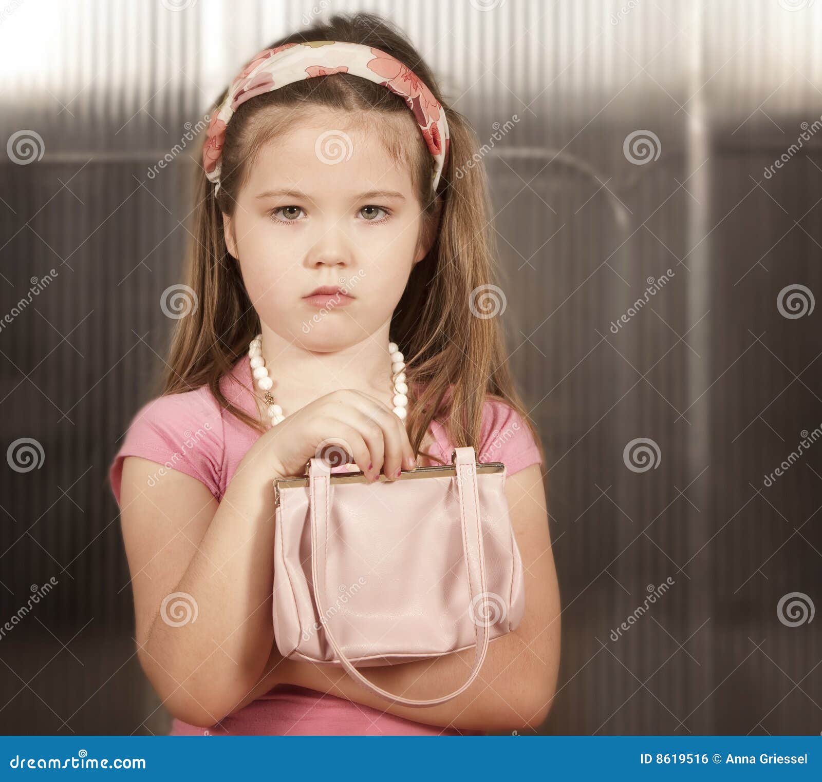 Little Girl with Pink Purse Stock Photo Image of child, pose 8619516