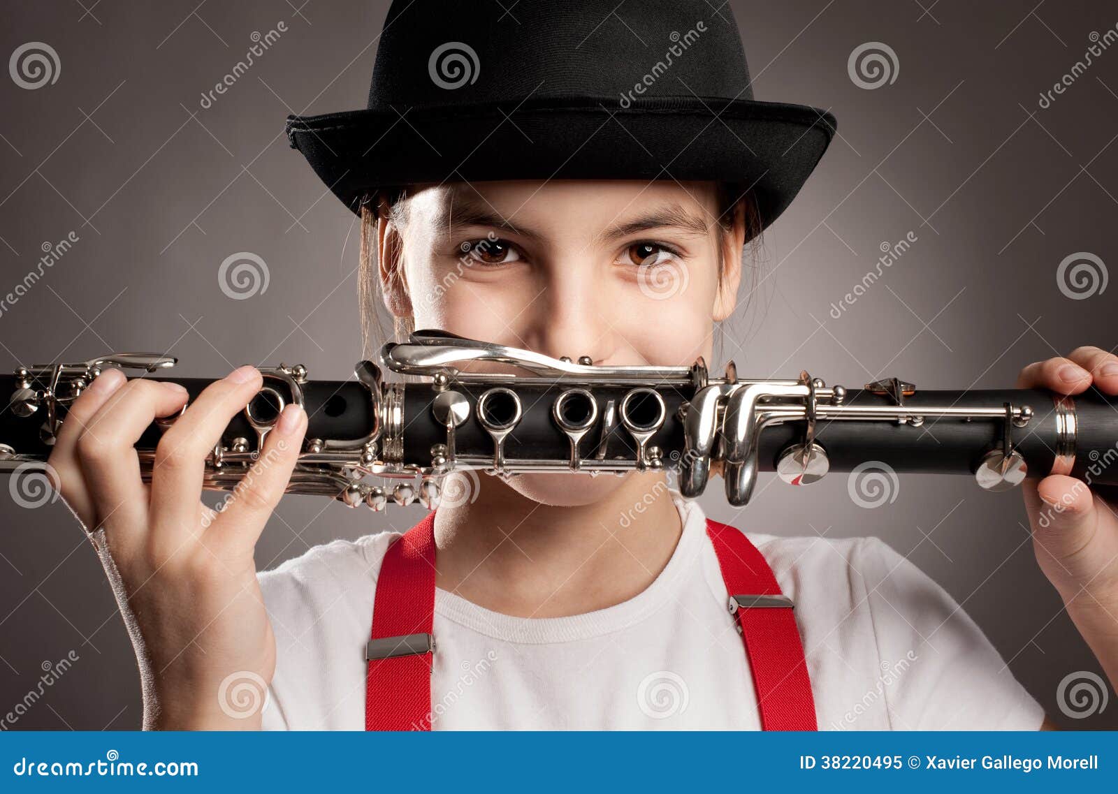 Little Girl Playing Stock Image Image of school, music 38220495