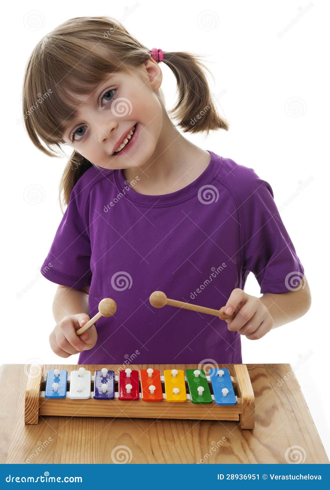 Little Girl Playing Xylophone Stock Image Image of performance