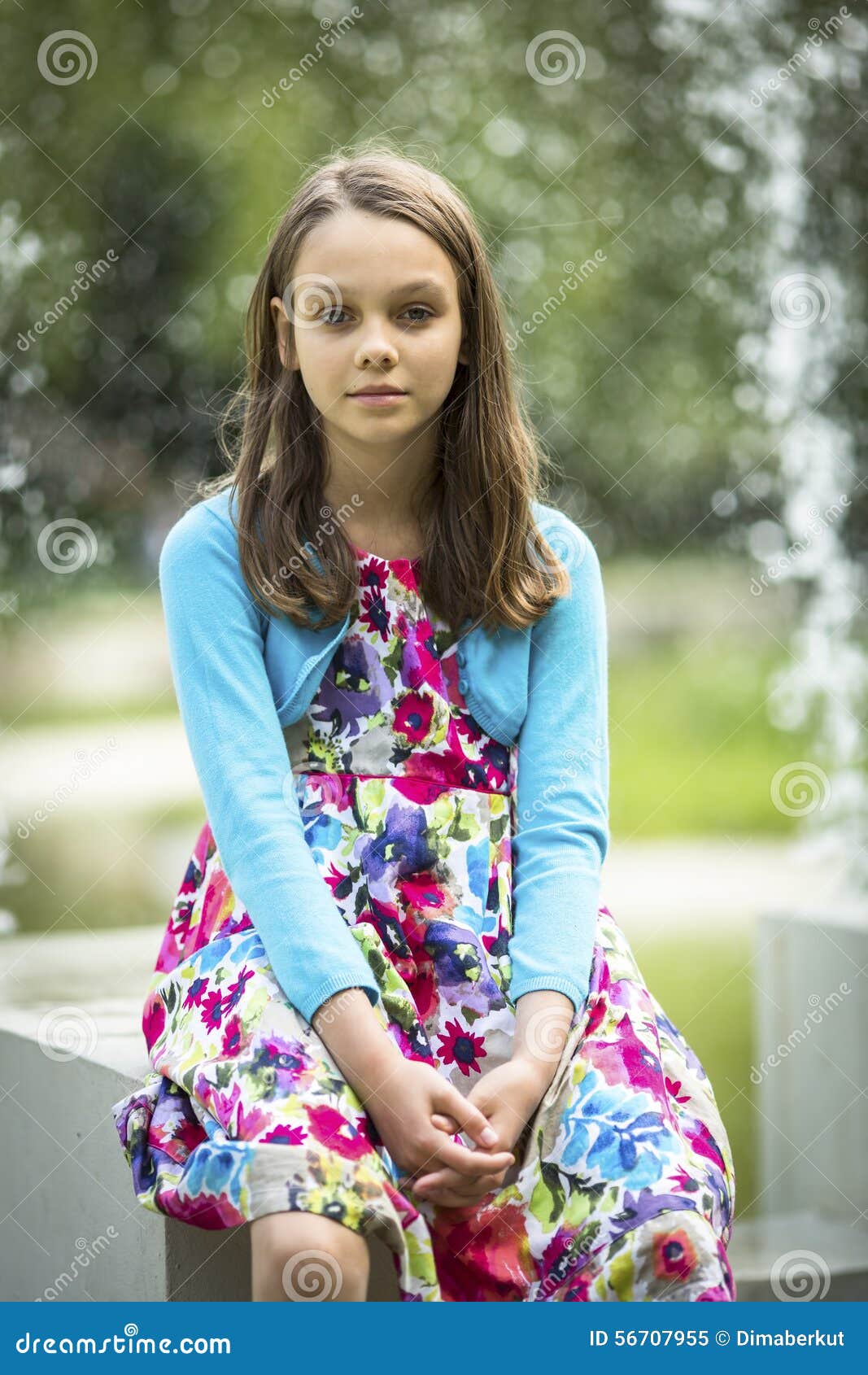 Little Girl Portrait Outdoors in the Summer. Stock Image - Image of ...