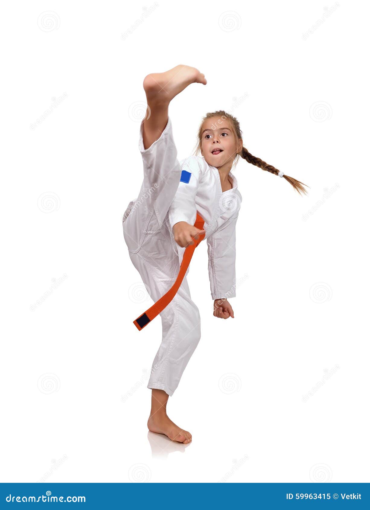 Little Girl Practice Karate Stock Image Image of isolated, education