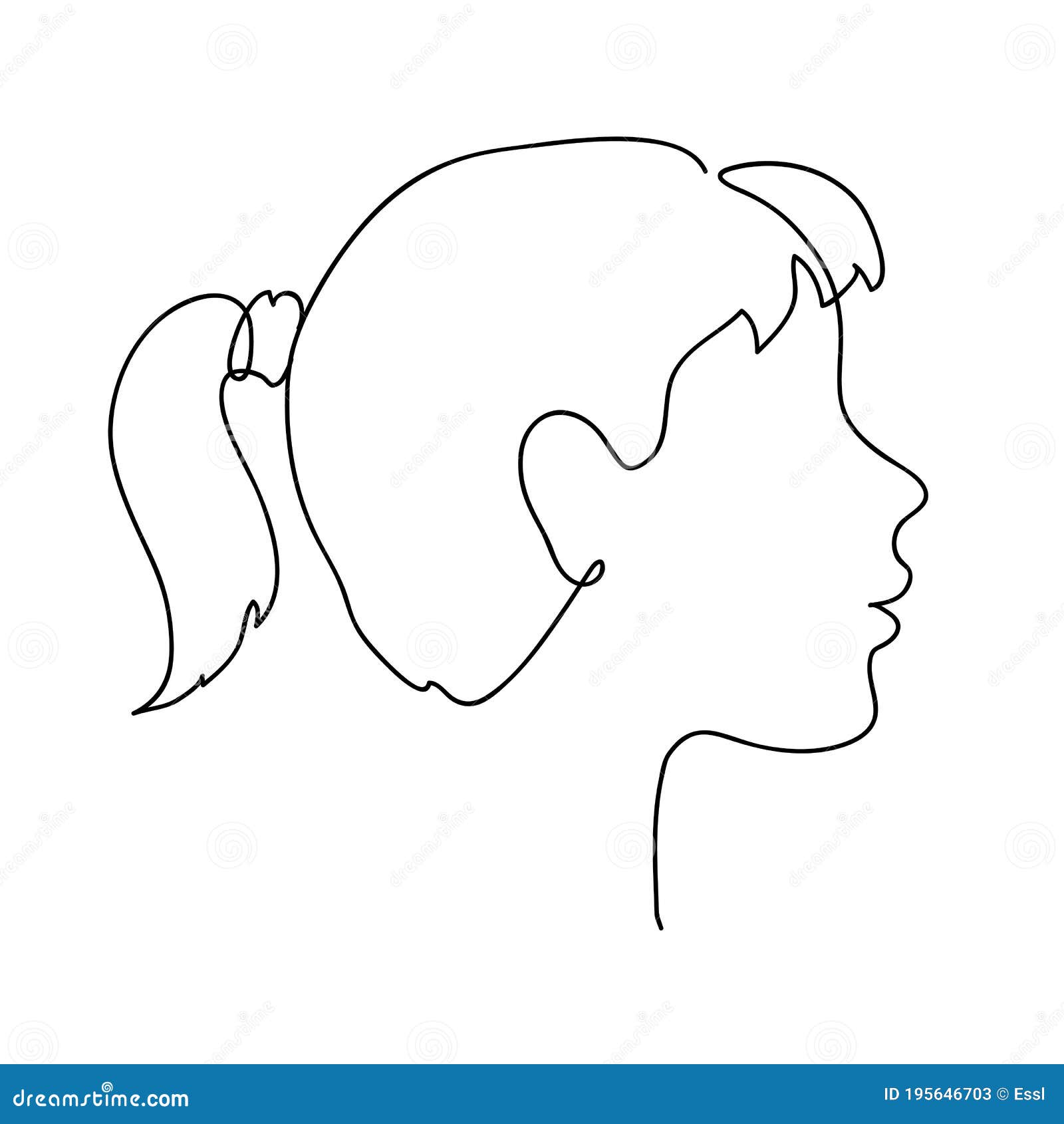 Profile drawing girl How to