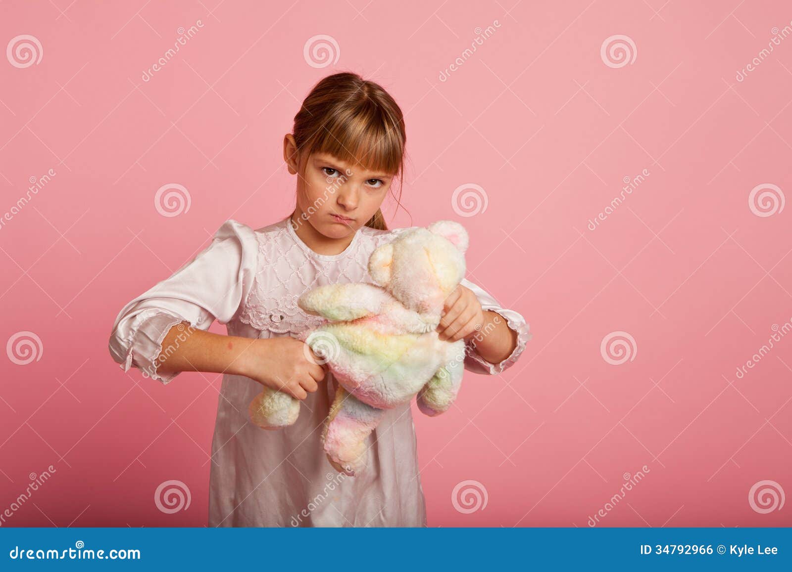 Little Girl Pulling A Teddy Bear Royalty Free Stock Image Image 34792966