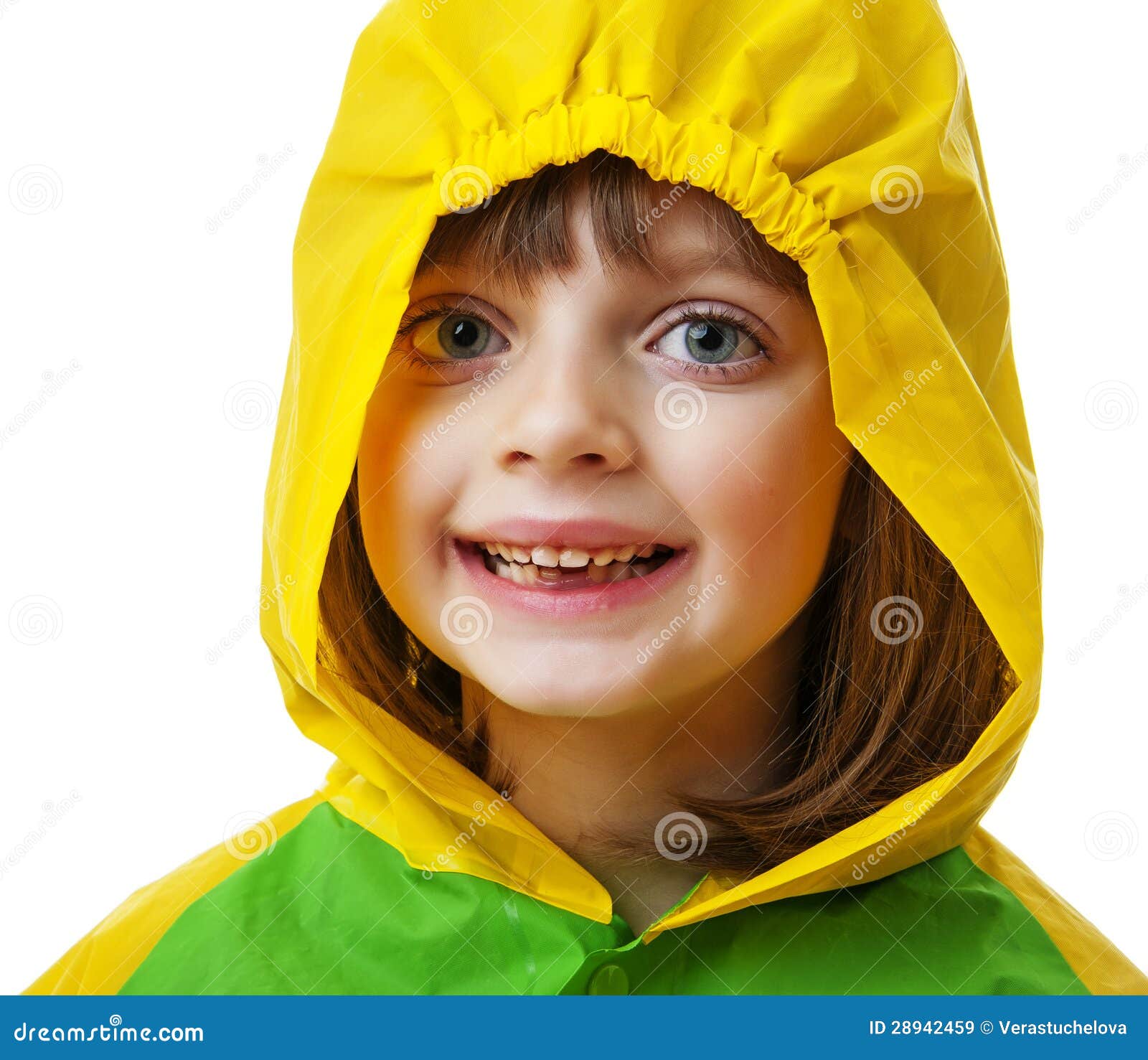 Little girl with raincoat stock image. Image of background 28942459