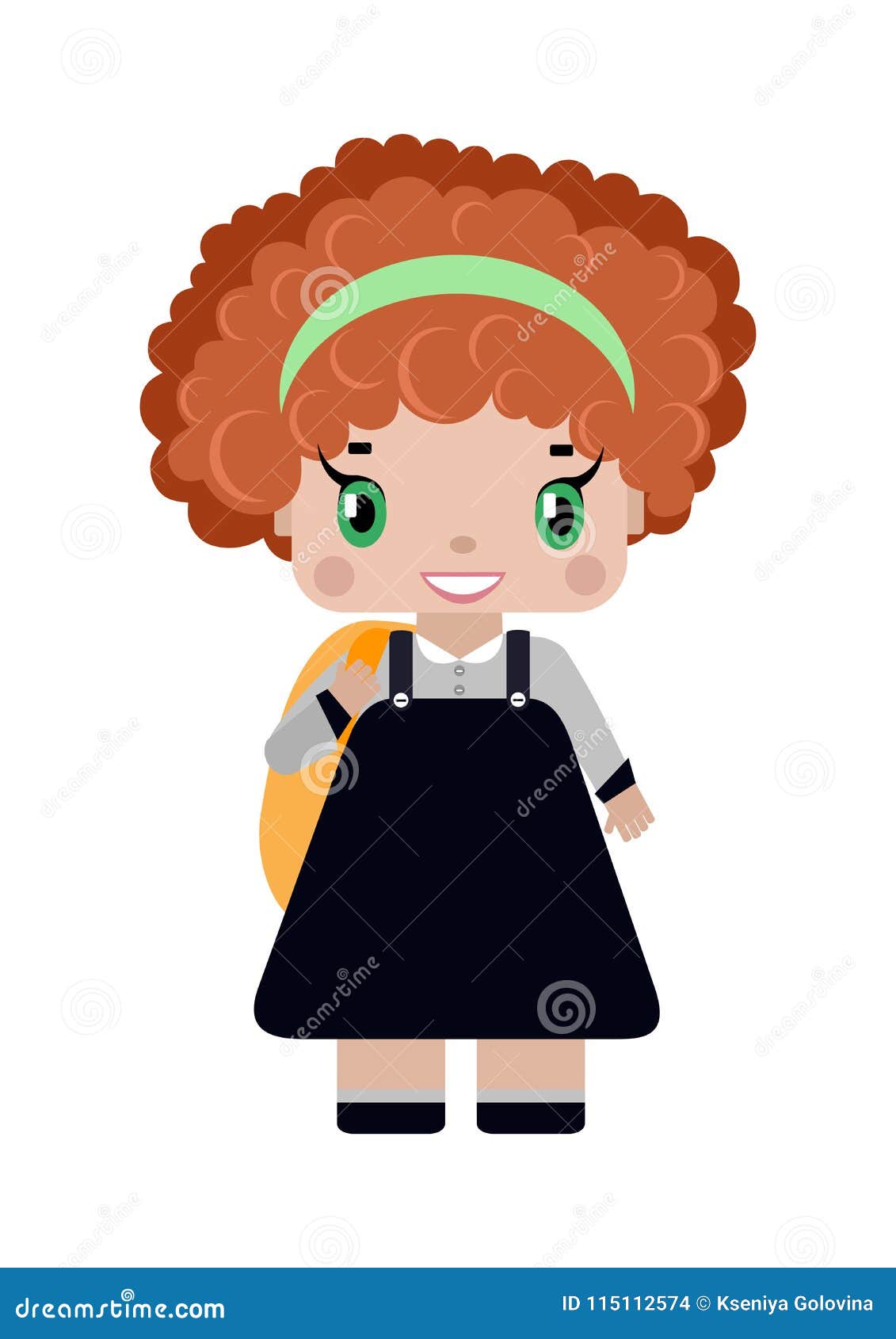 Kid Coloring Book Character Curly Hair Stock Vector (Royalty Free