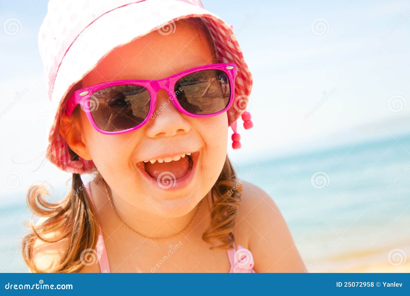 Little Girl at Resort on Sea Stock Photo - Image of merry, blue: 25072958