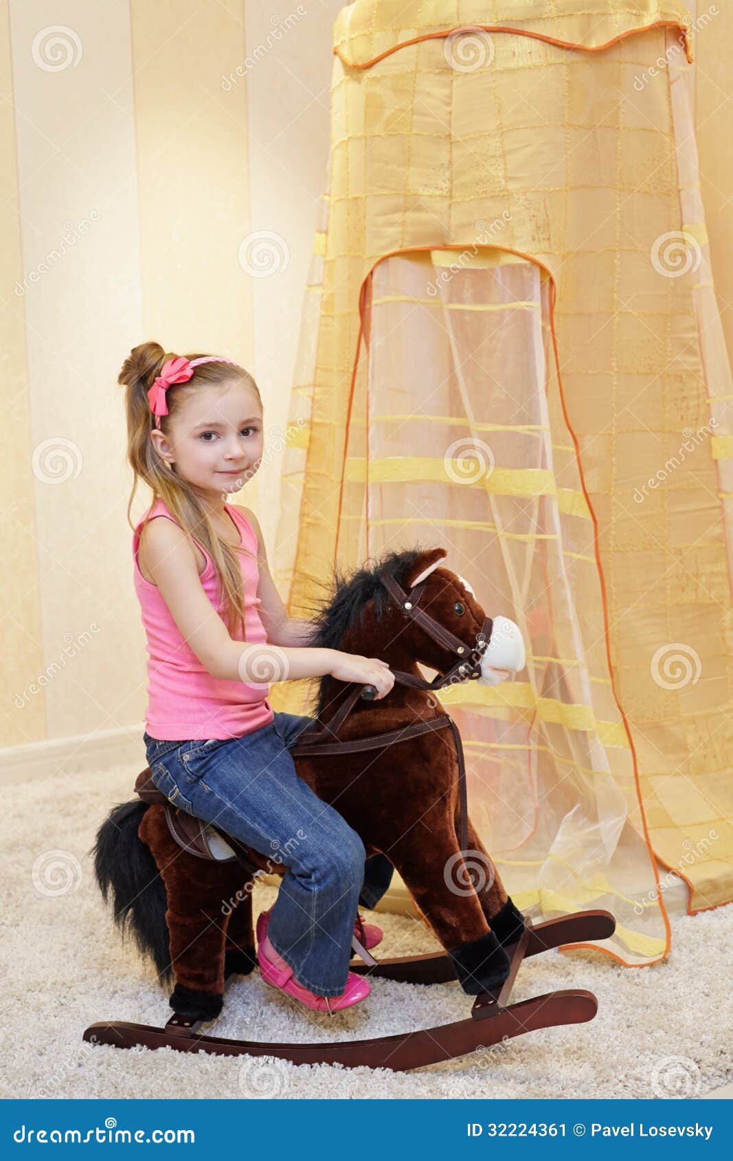 girl on rocking horse