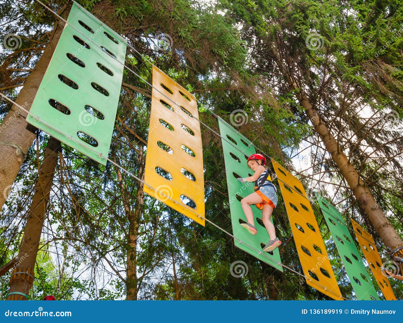 Teenage Boy At The Ropes Course Stock Photo - Image of 