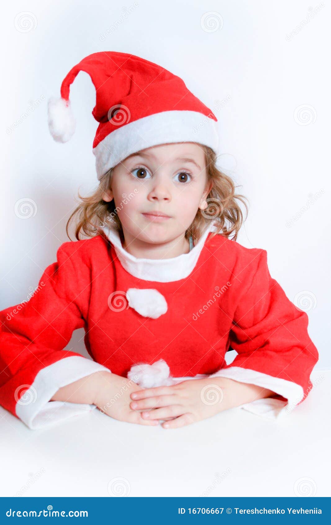 Little Girl In Santa's Hat Royalty Free Stock Photography - Image: 16706667