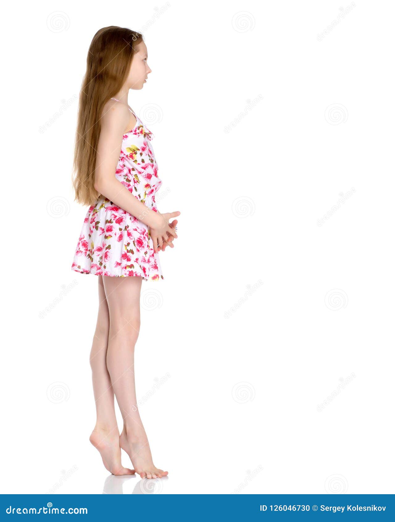 A Little Girl in a Short Summer Dress. Stock Photo - Image of