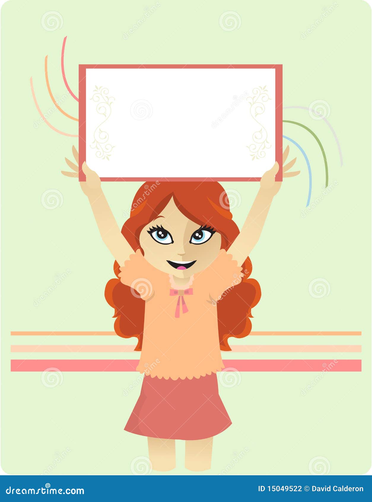 Little girl with sign stock vector. Illustration of girl 15049522