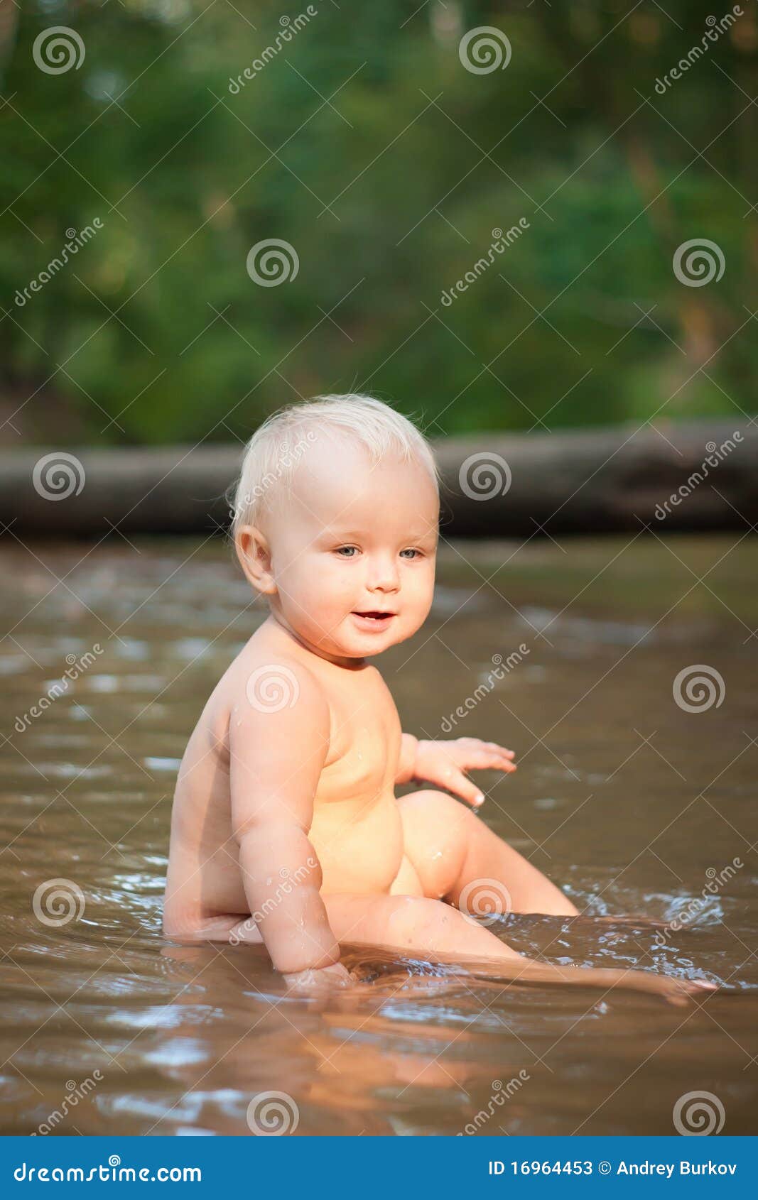 Little Girl Sitting in the River Stock Image Image of baby, delightful 16964453