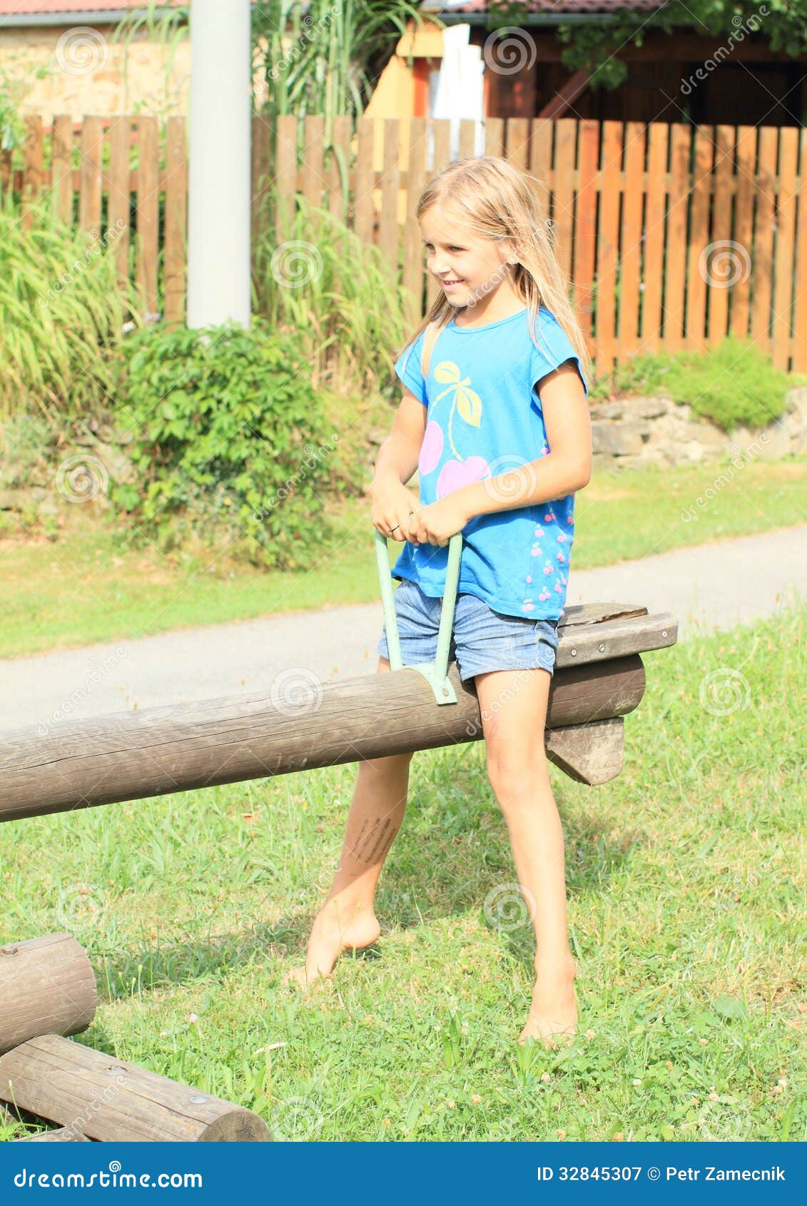 15 day return policy Playmobil tee shirt white blue yellow shorts barefoot z3126 sea-little girl
