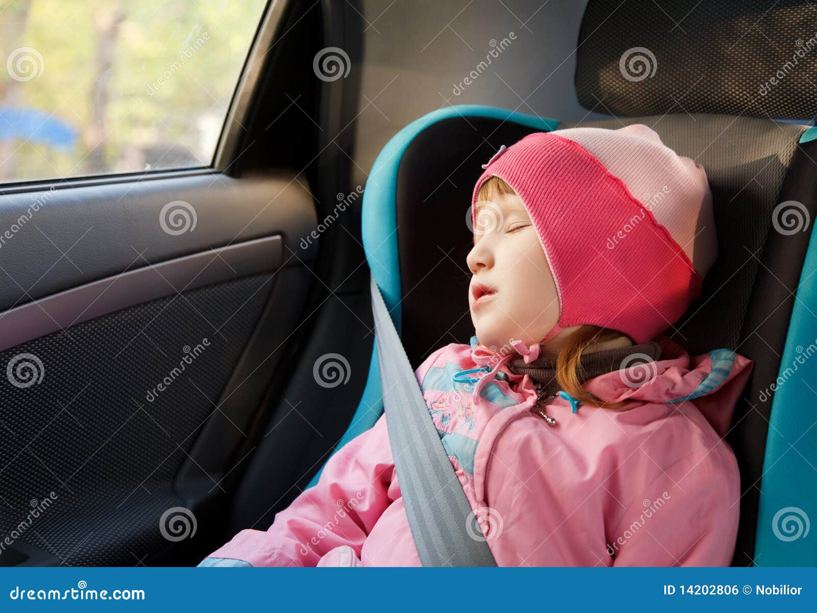 Little Girl Sleeping in a Car Stock Photo Image of children, seat