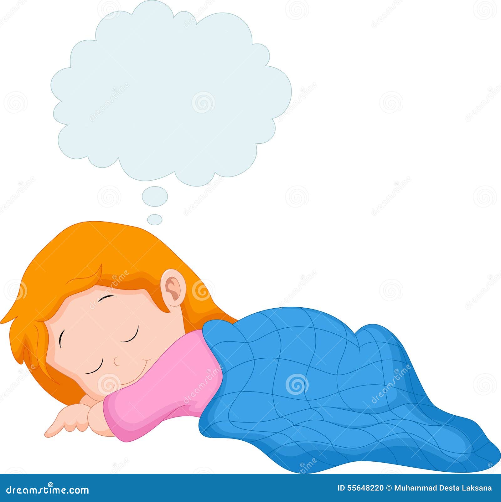 A Little Girl Sleeping Stock Illustration - Image: 55648220