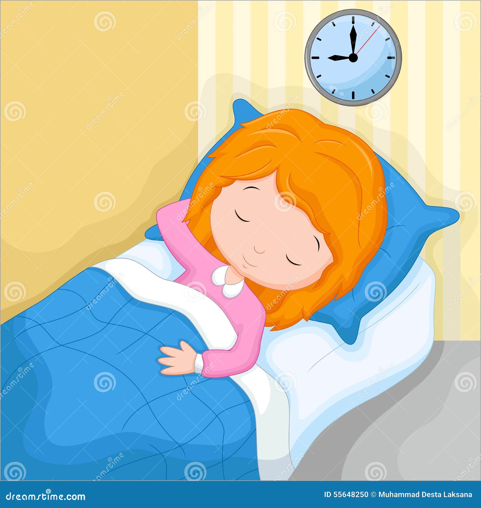 A little girl sleeping stock illustration. Illustration of dream - 55648250