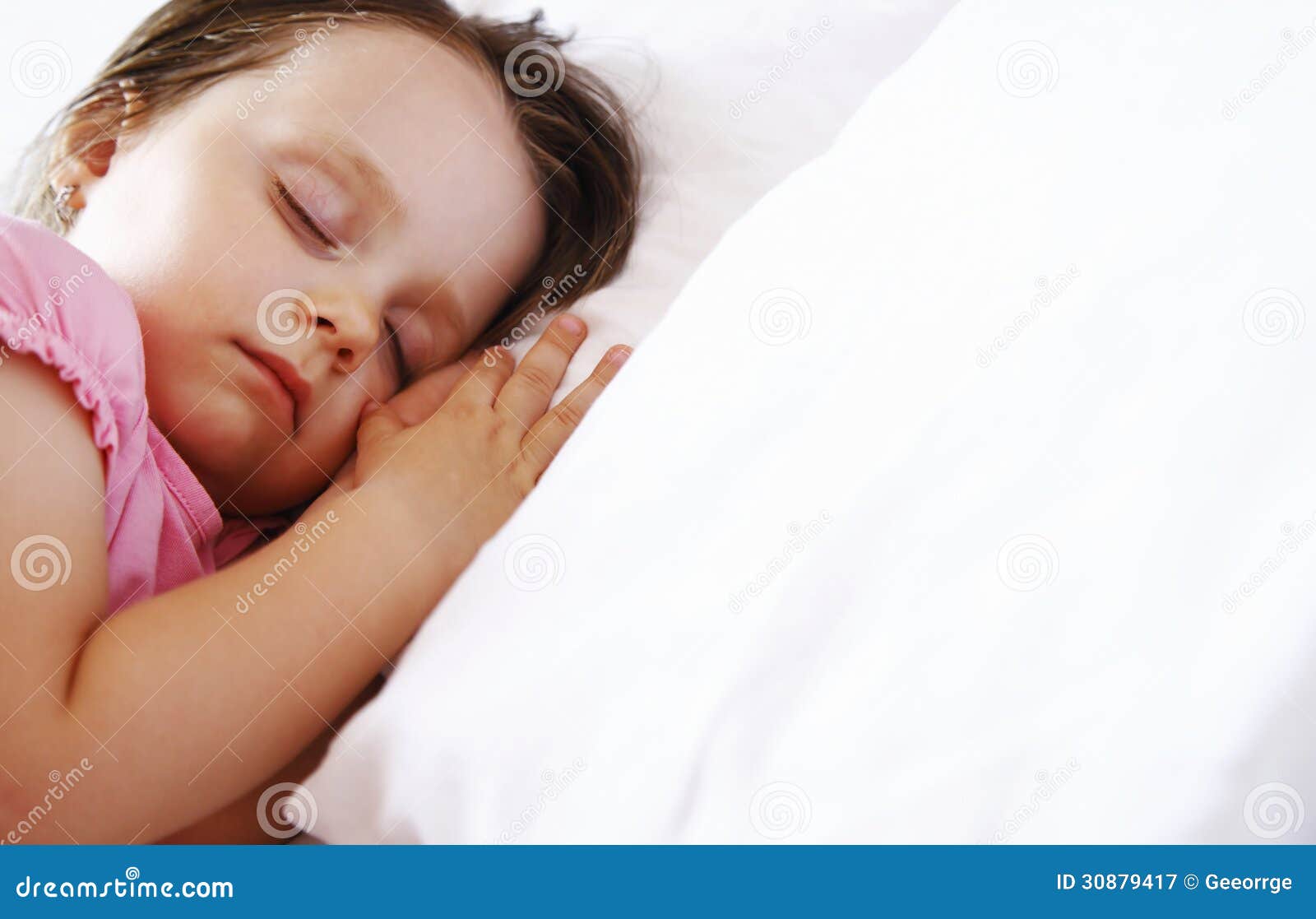 Little Girl Sleeping Peacefully in Bed Stock Image Image of small
