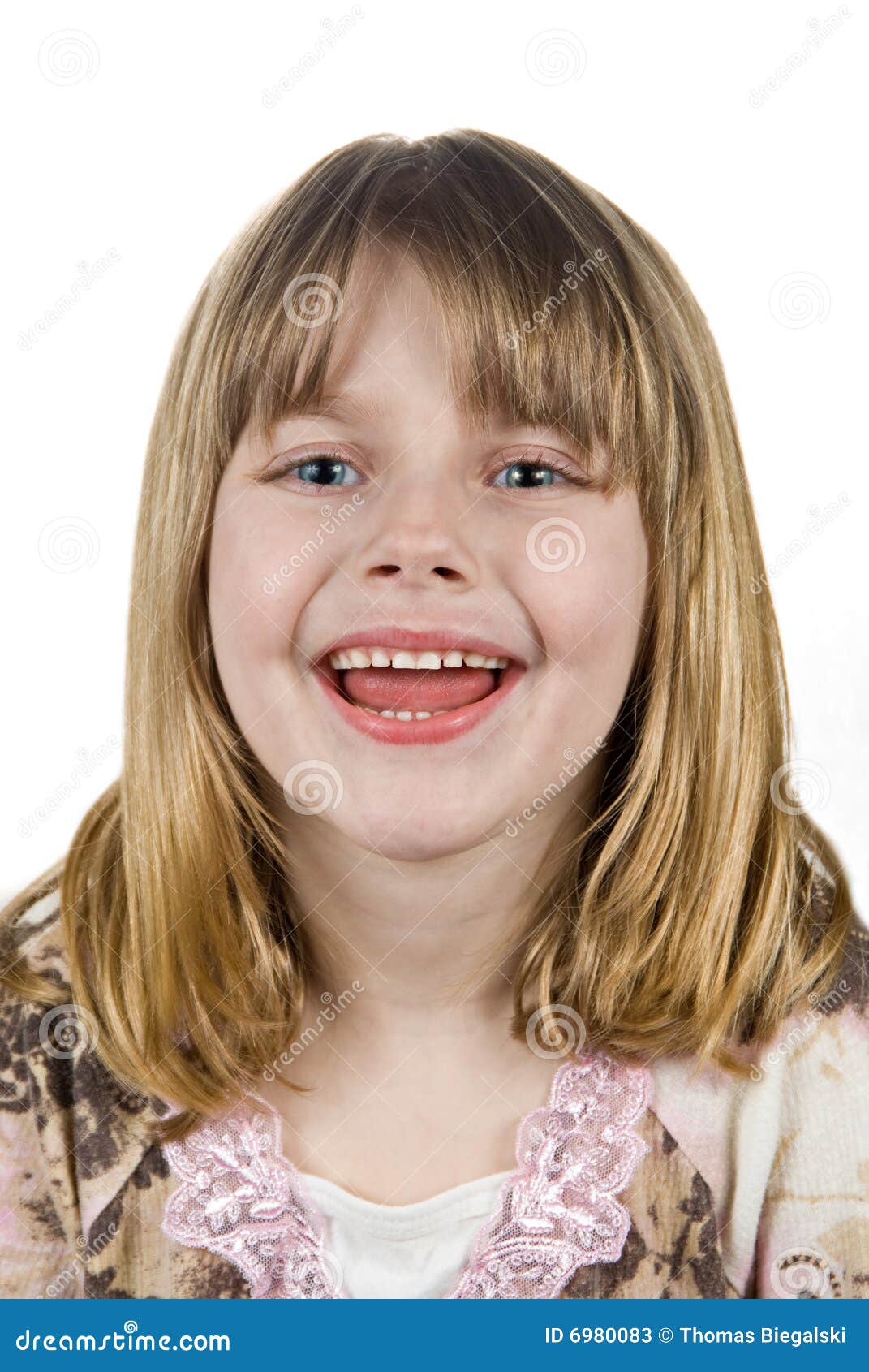Little girl smiling stock image. Image of girl, child 6980083