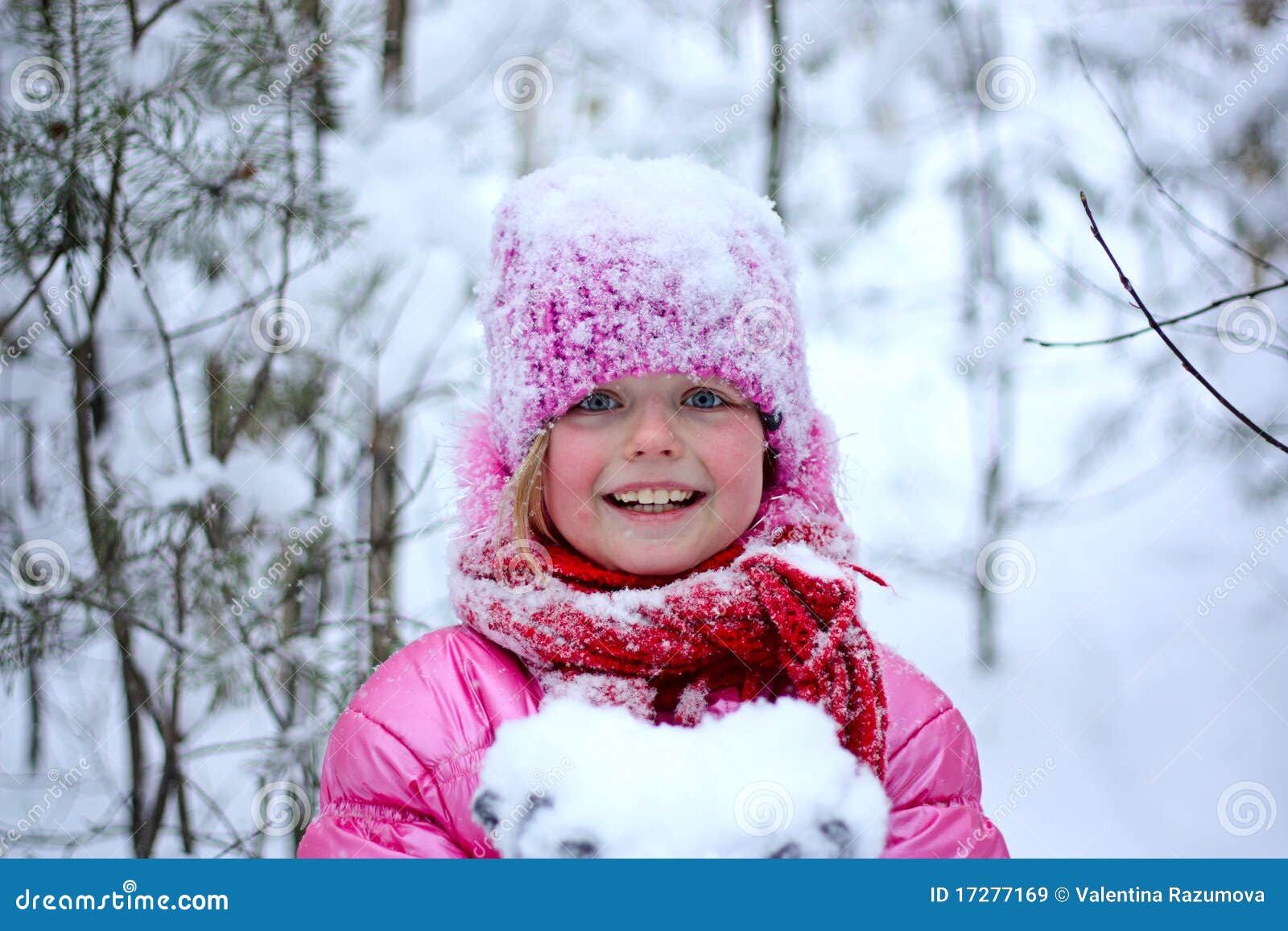 Little girl in snow . stock image. Image of nature, holiday 17277169