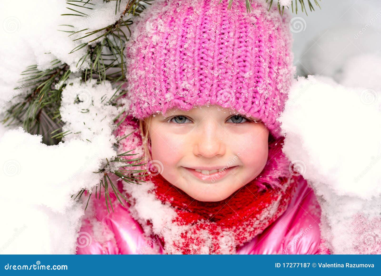 Little girl in snow . stock image. Image of female, holiday - 17277187