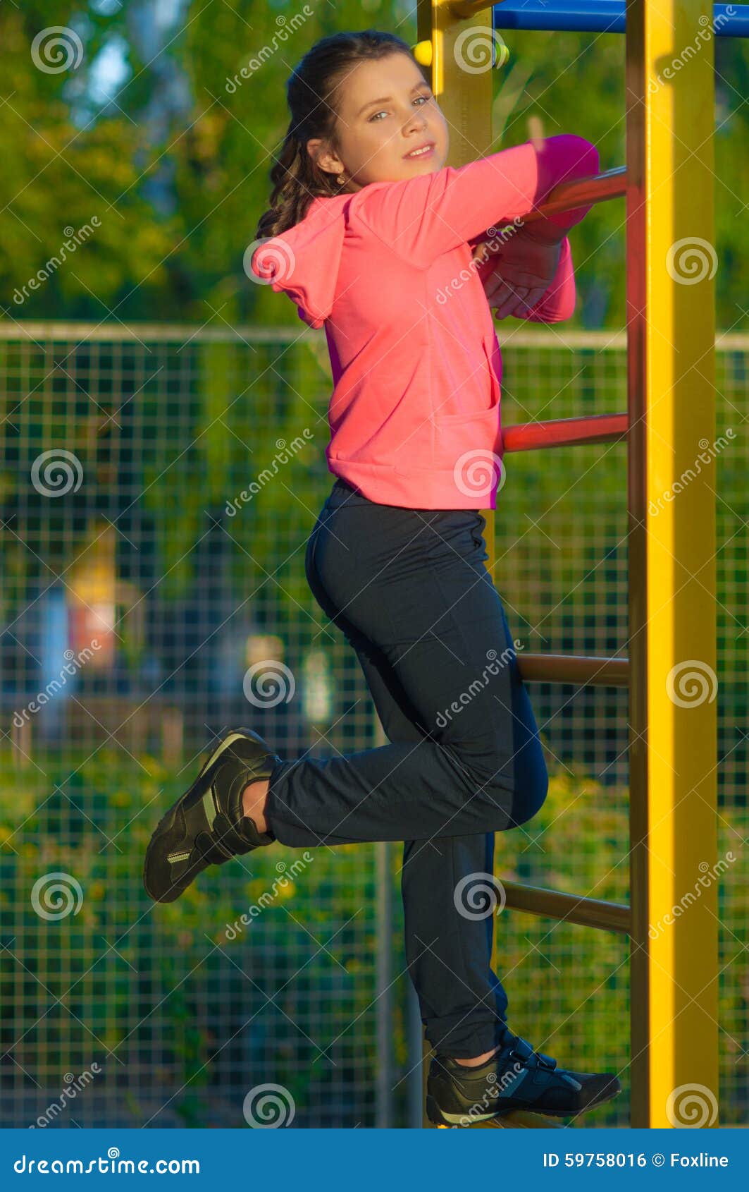 Little Girl in Sportswear on the Playground Stock Photo Image of child children 59758016