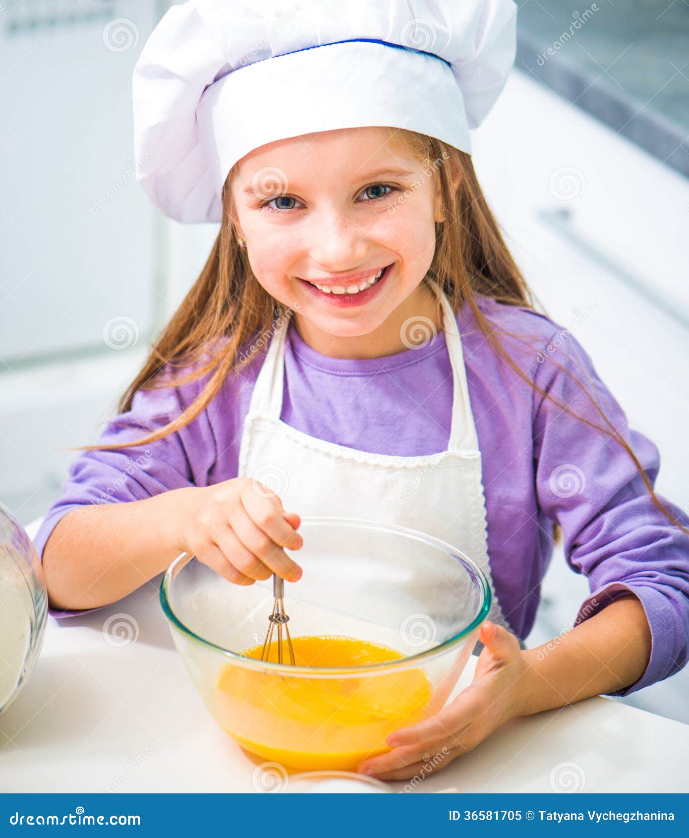 Little Girl Stirs Cookie Dough Stock Image Image of hands, homemade