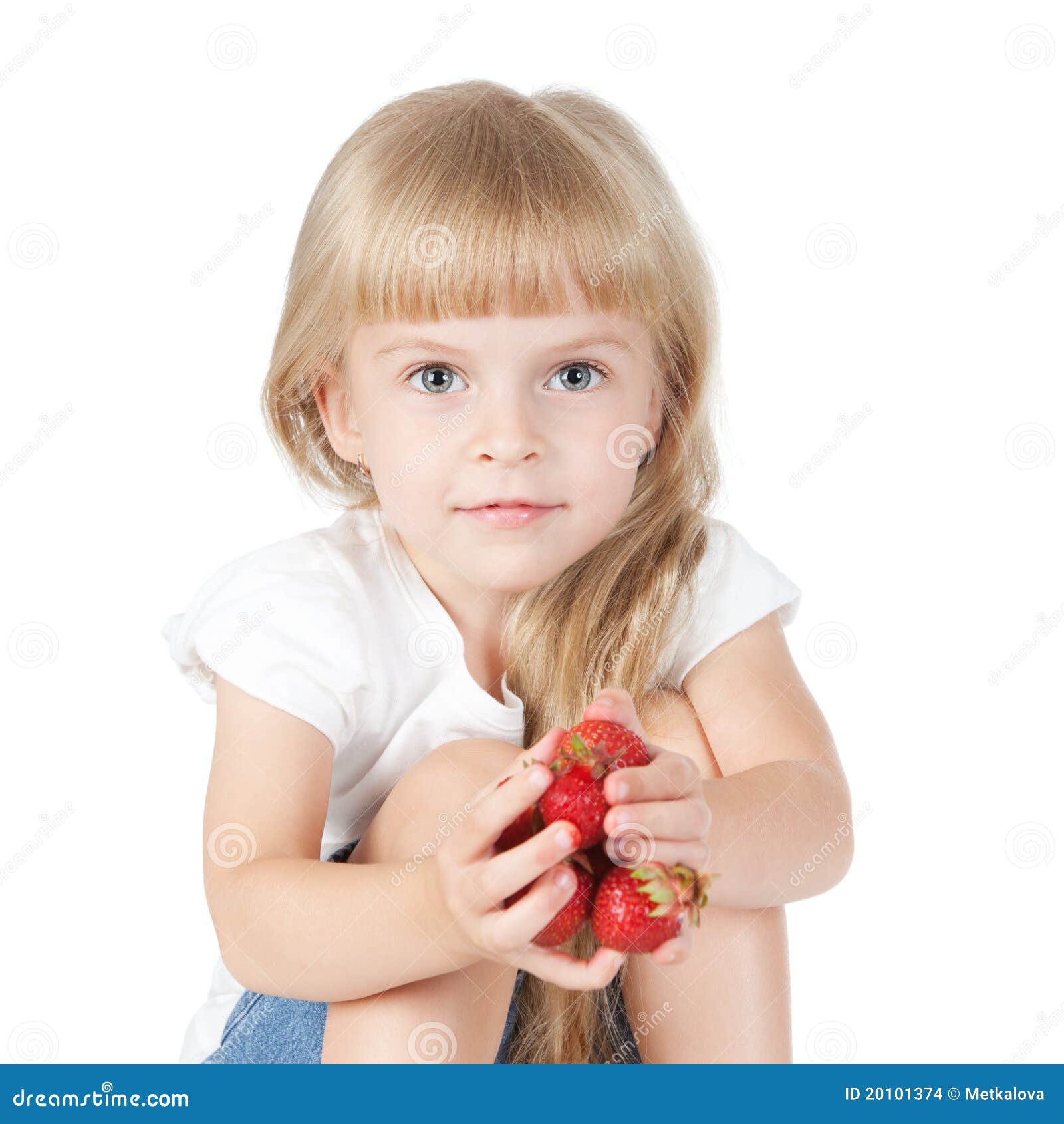 Little Girl with Strawberry Stock Photo Image of dessert, food 20101374