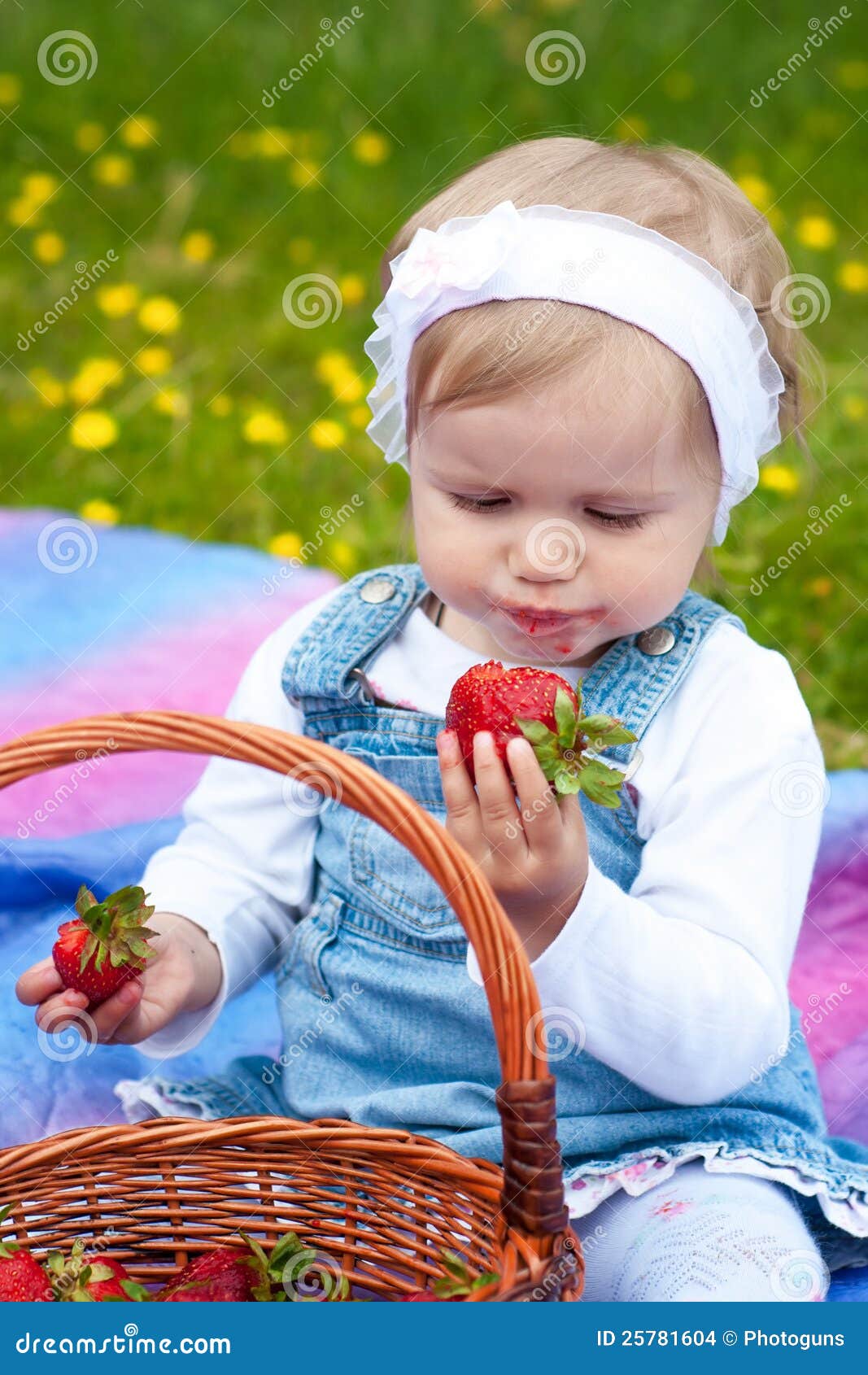 Little Girl with Strawberry Stock Photo Image of girl, female 25781604