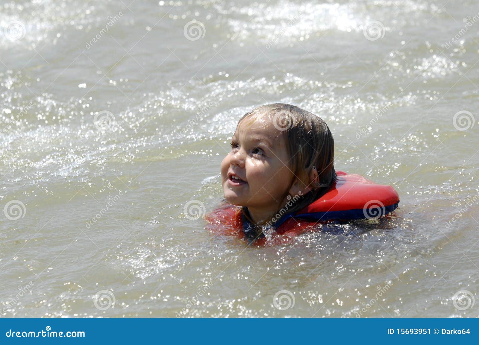 Little girl swimming stock image. Image of playing, summer - 15693951