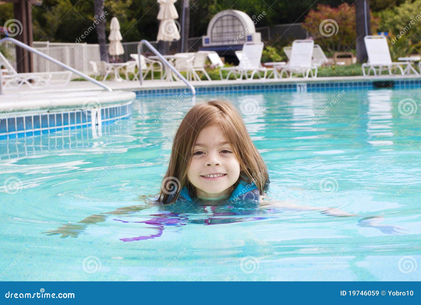 Little Girl Swimming in the Pool Stock Image Image of floating, hotel 19746059