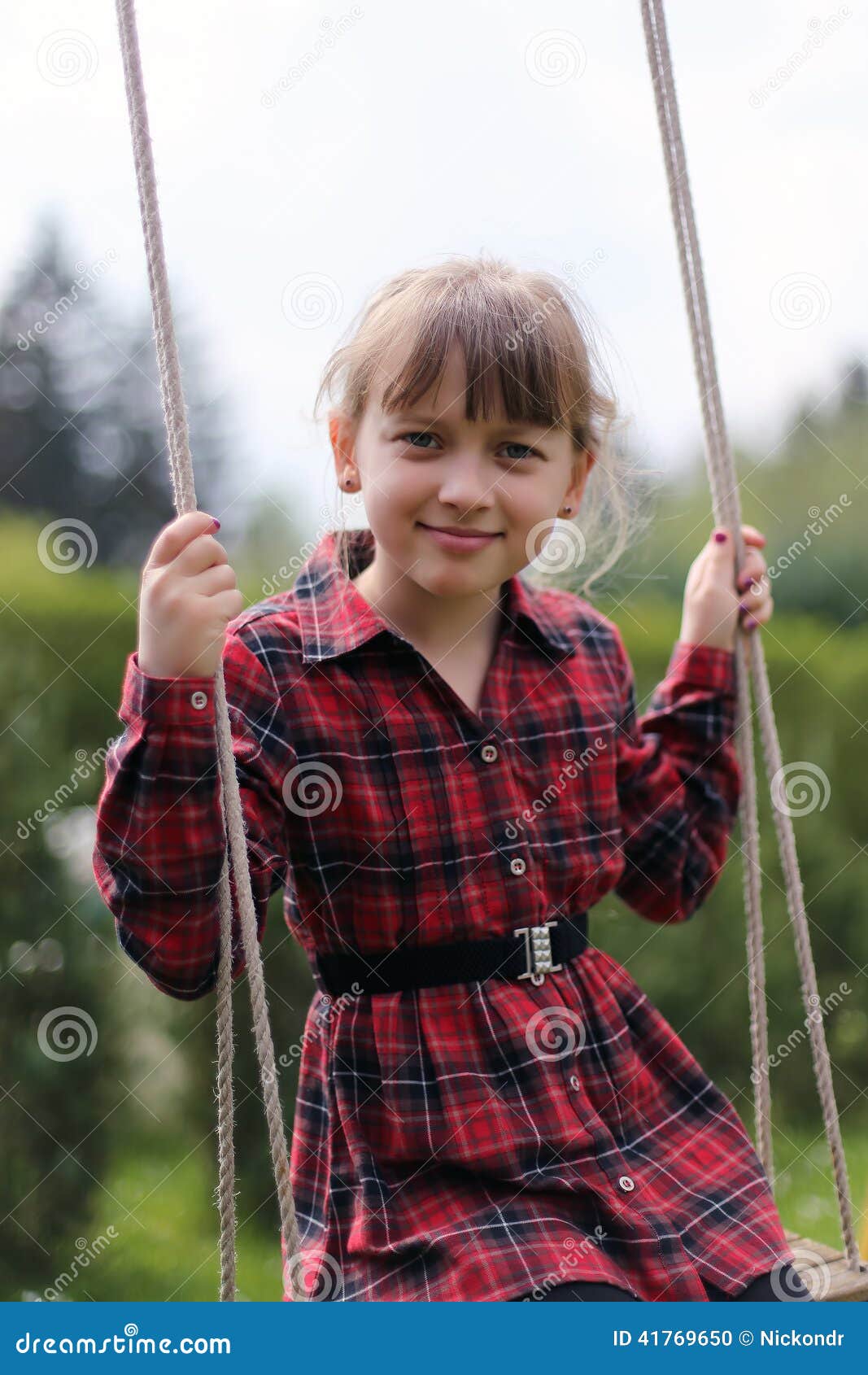 Little girl on a swing stock photo. Image of cute, swinging - 41769650