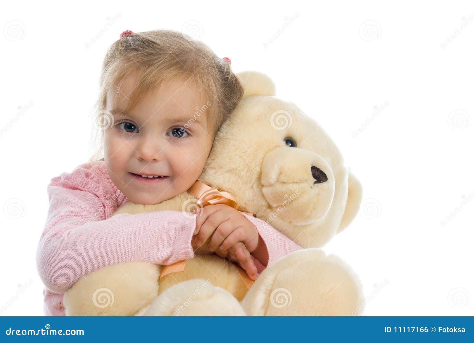 Little Girl with a Teddy Bear Stock Photo - Image of camera, caucasian ...