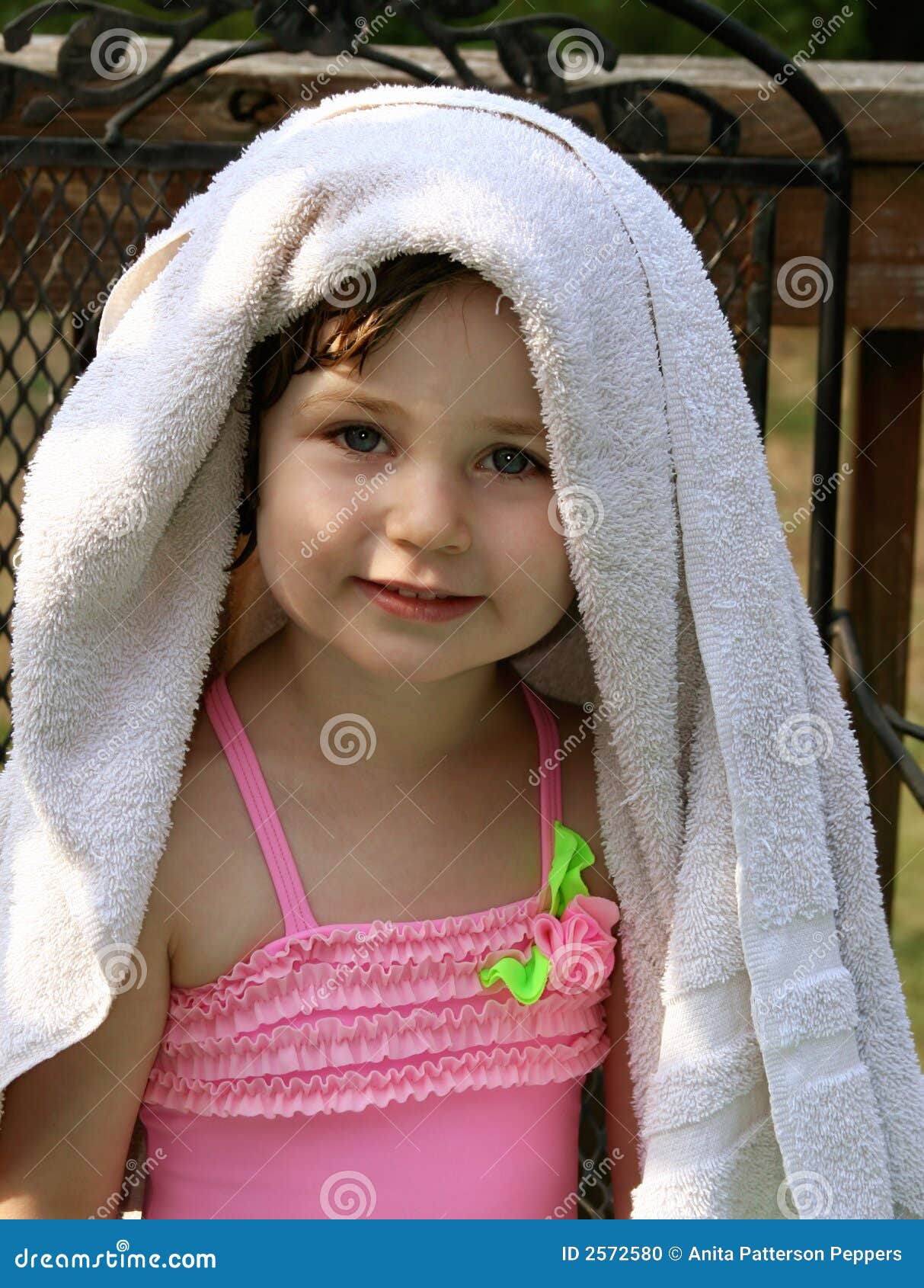 Little girl with towel stock photo. Image of wrap, cute 2572580