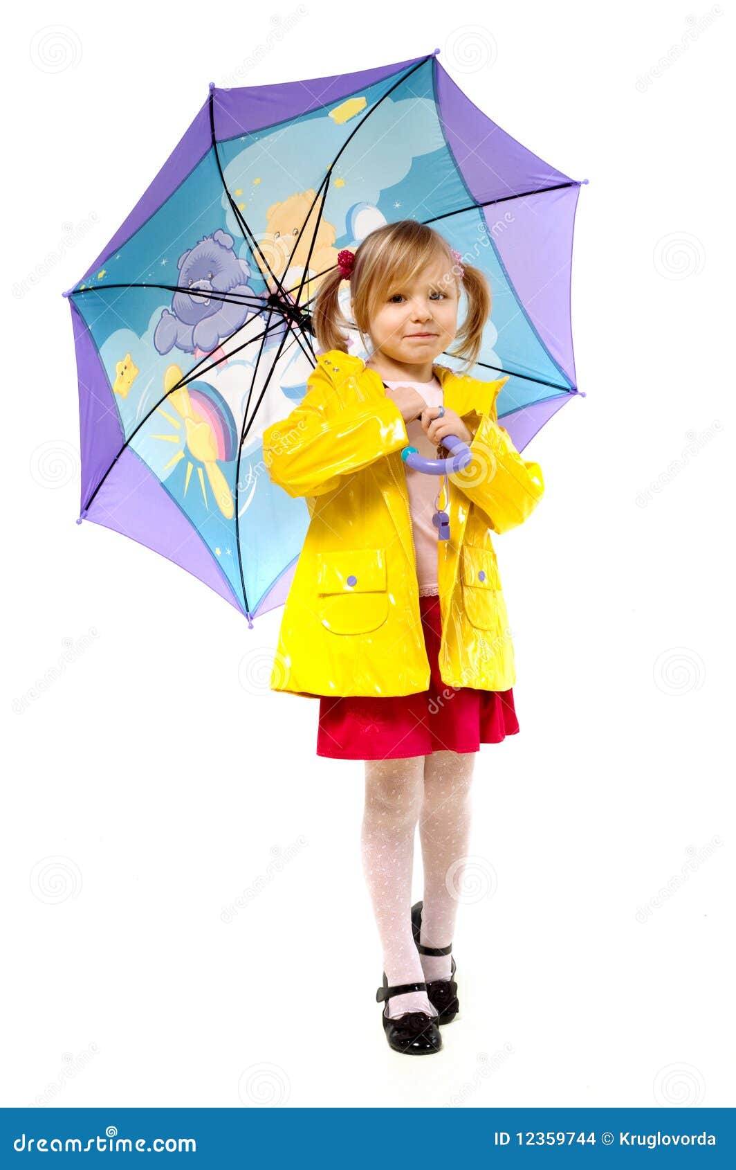 Little Girl with an Umbrella Stock Photo Image of little, model 12359744