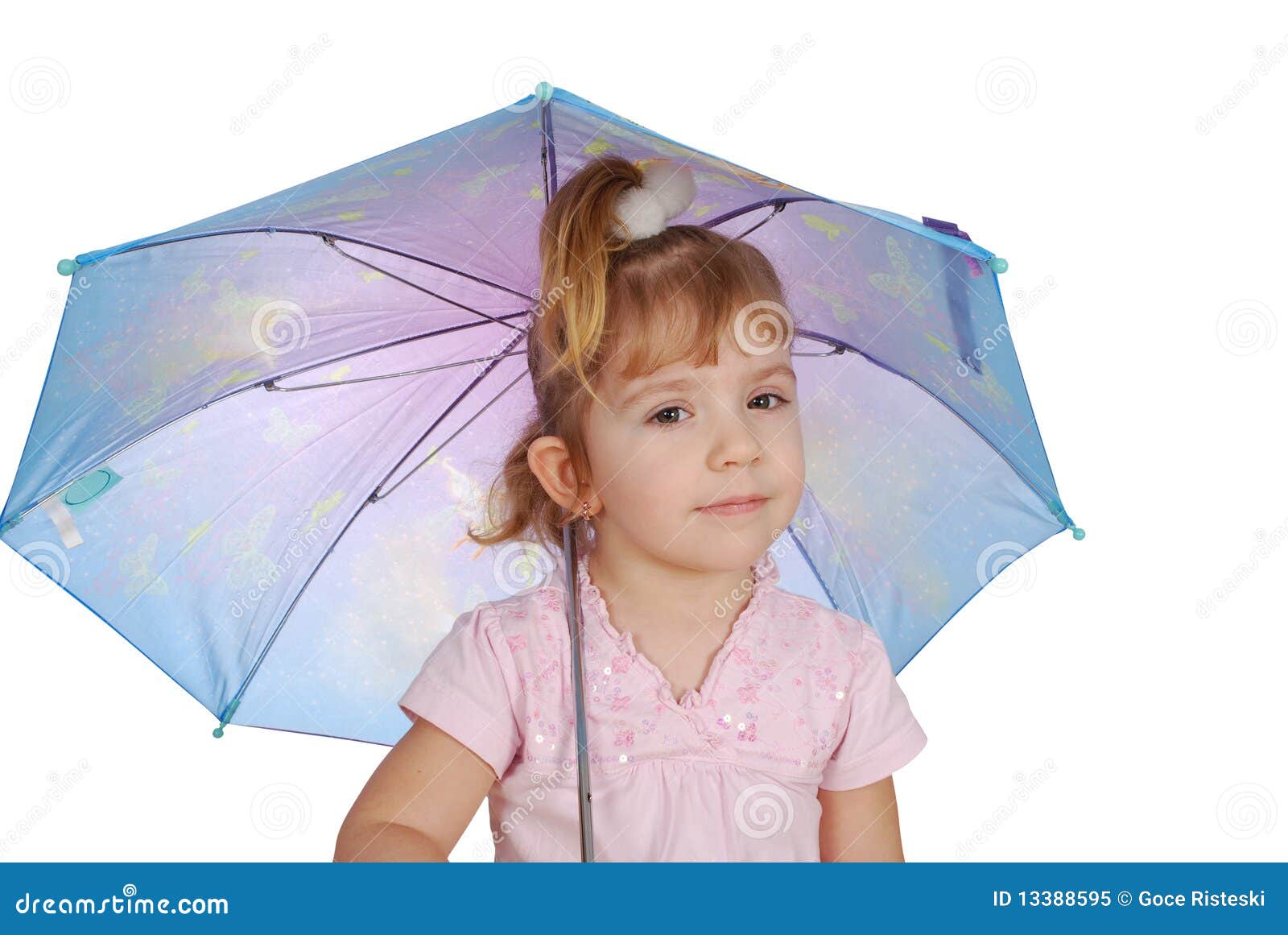 Little girl with umbrella stock image. Image of little 13388595