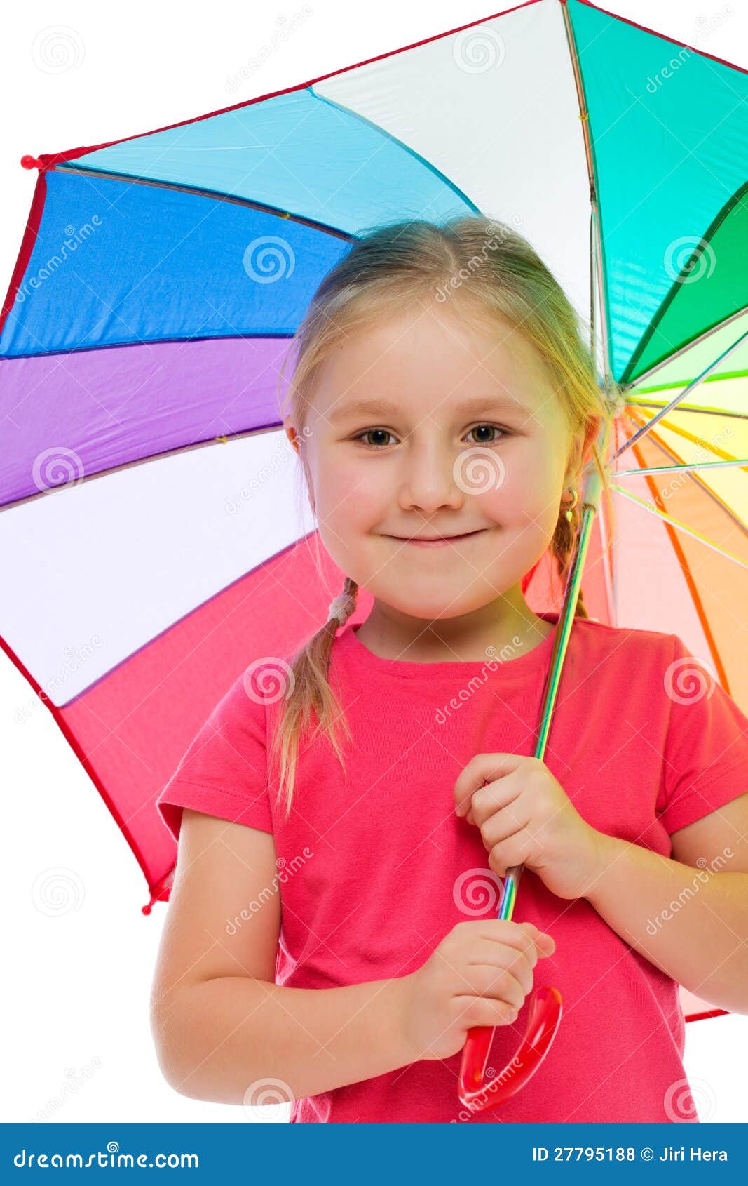 Little girl with umbrella. stock photo. Image of front - 27795188