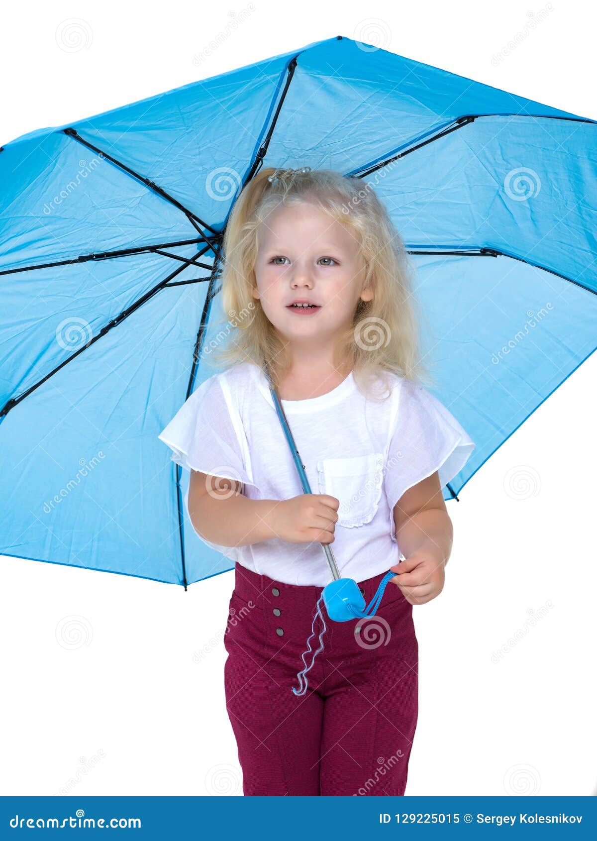 Little Girl Under an Umbrella. Stock Image - Image of happiness, girl ...