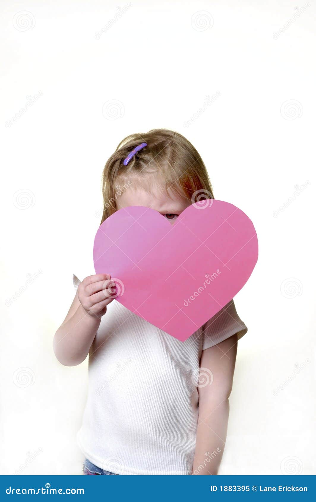 Little Girl with Valentine stock image. Image of white 1883395